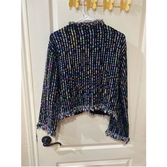 Zara Tweed Multicolored Open front cardigan woman’s size small - Picture 7 of 7